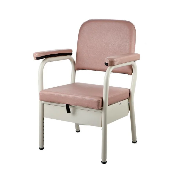 Comfortable Adjust Height Luxury Deluxe Bedside Commode Toilet Chair for Elderly and Disabled
