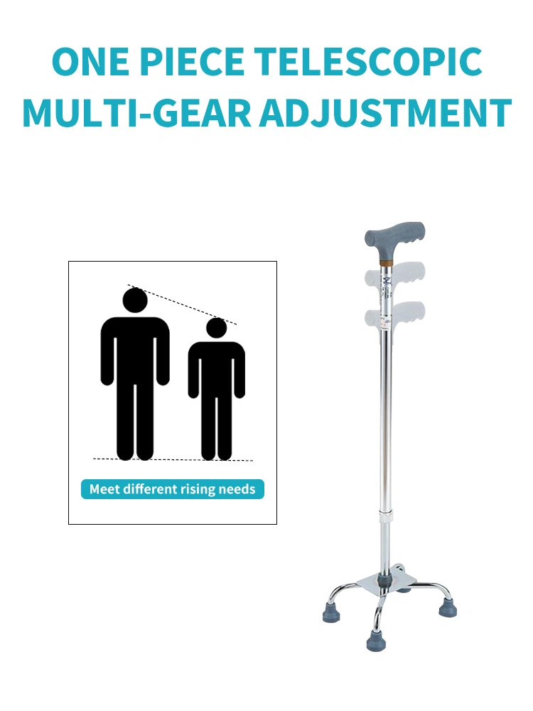 Aluminium Lightweight Walking Stick Non-Slip Four Legs Medical Supplies Crutches