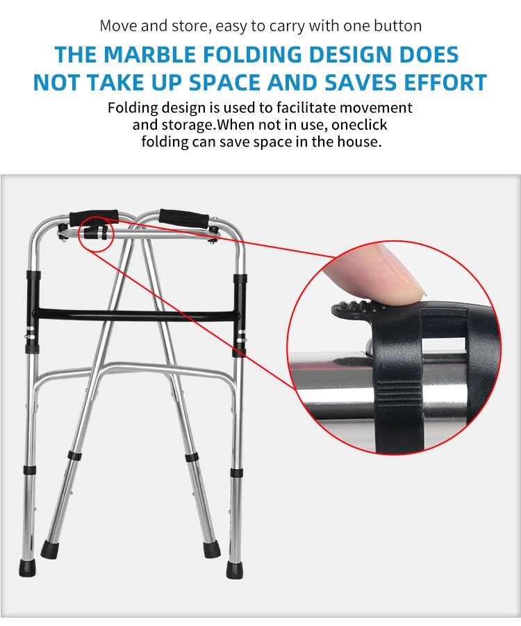 Walking Aid for Disabled Elderly Rehabilitation Durable and Portable with Wheels Walker